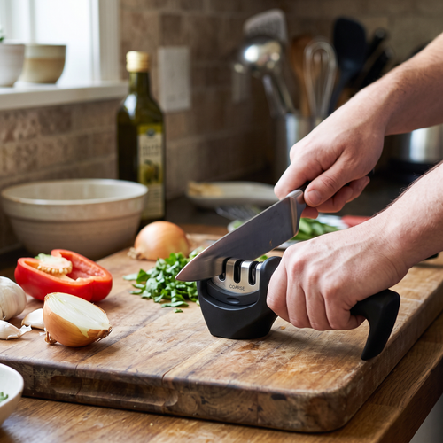3-Stage Kitchen Knife Sharpener with Non-Slip Base